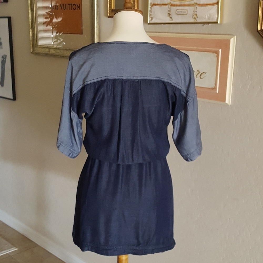 Laundry By Design Color Block Chambray Mini Dress - image 4
